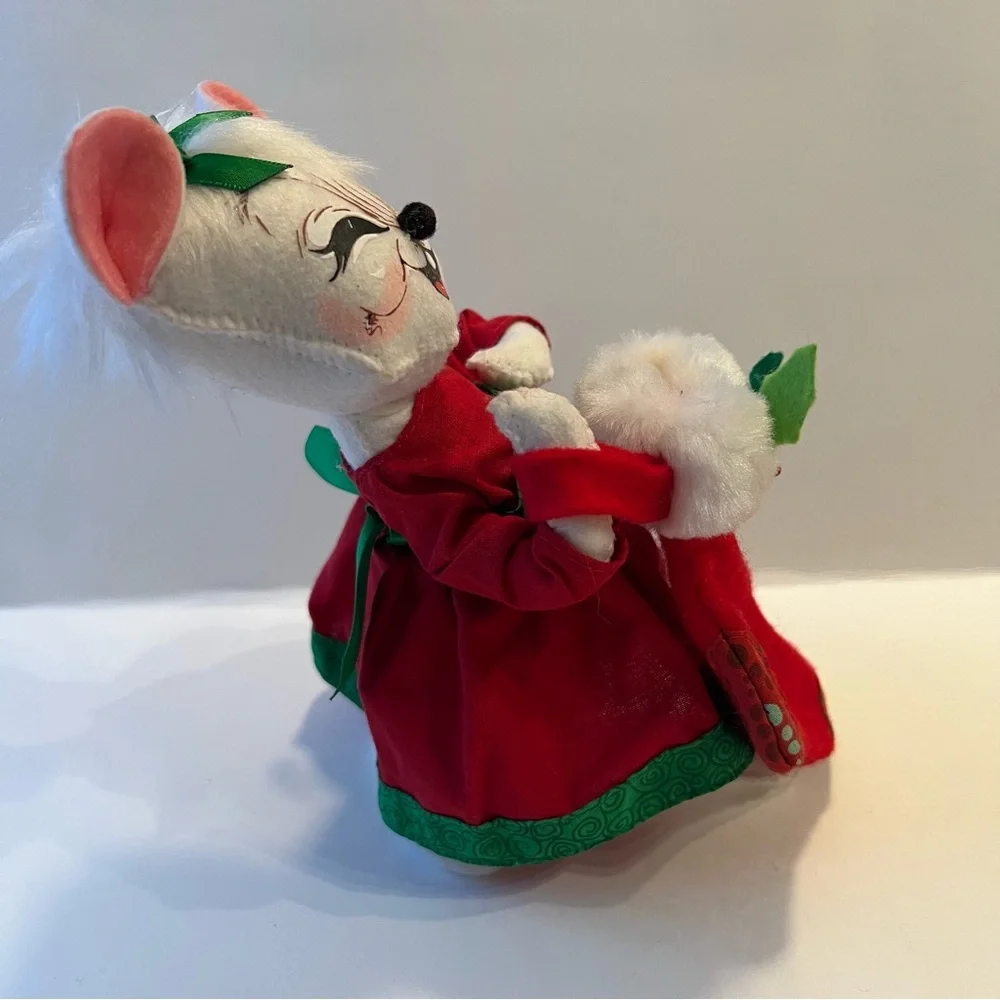 Festive Mouse Figurine in Red and Green